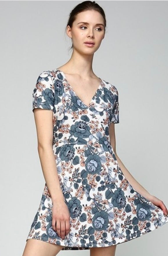 Floral Jersey Crossover Dress Mother Mommy and Me