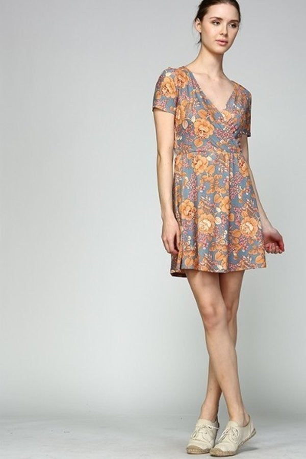 Floral Jersey Crossover Dress (Mother: Mommy and Me) Floral Jersey Crossover Dress (Mother: Mommy and Me)