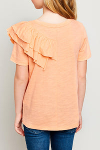 Asymmetrical Ruffle T-Shirt (Daughter: Mommy and Me) - Heart & Soul Clothing Co.