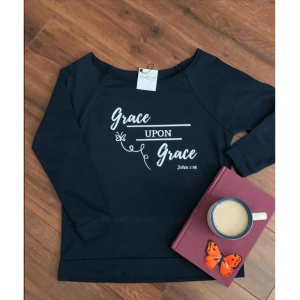 Grace Upon Grace (Ladies rough edge shirt) - Heart & Soul Clothing Co.