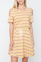 Striped Cold Shoulder Dress (Mother: Mommy and Me) - Heart & Soul Clothing Co.
