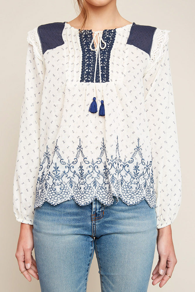 Embroidered Bell Sleeved Blouse (Mother: Mommy and Me) – Heart & Soul
