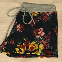 French Terry Drawstring Floral Shorts (color options)