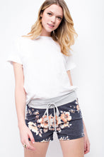 French Terry Drawstring Floral Shorts (color options)