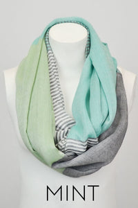 Mint Colorblock Infinity Scarf - Heart & Soul Clothing Co.