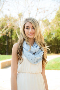 Blue Floral Infinity Scarf - Heart & Soul Clothing Co.