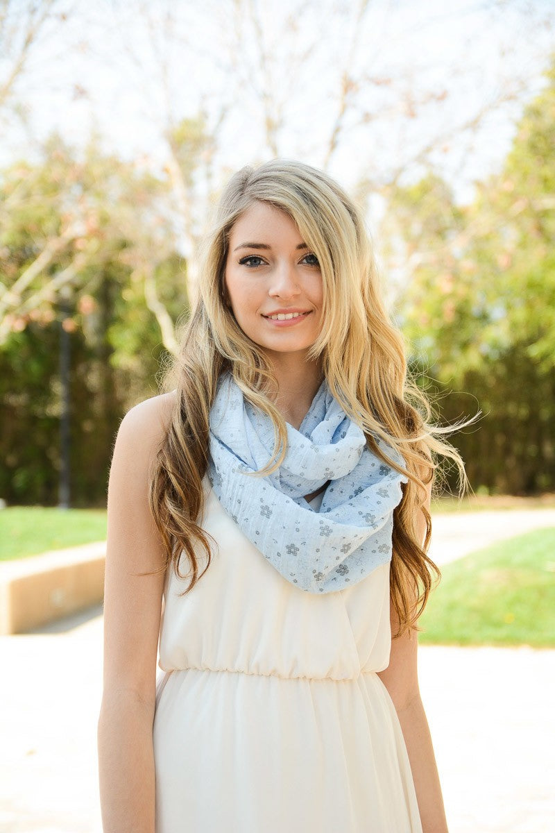 Blue Floral Infinity Scarf Heart & Soul Clothing Co. Blue Floral Infinity Scarf Heart & Soul Clothing Co.